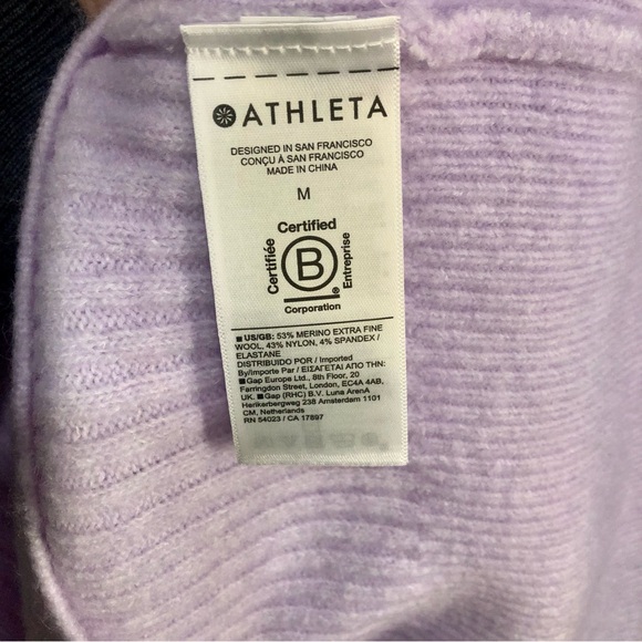 Excellent Athleta Layover V-neck Sweater Soft Merino Wool Blend, Women’s Size M - Picture 5 of 5
